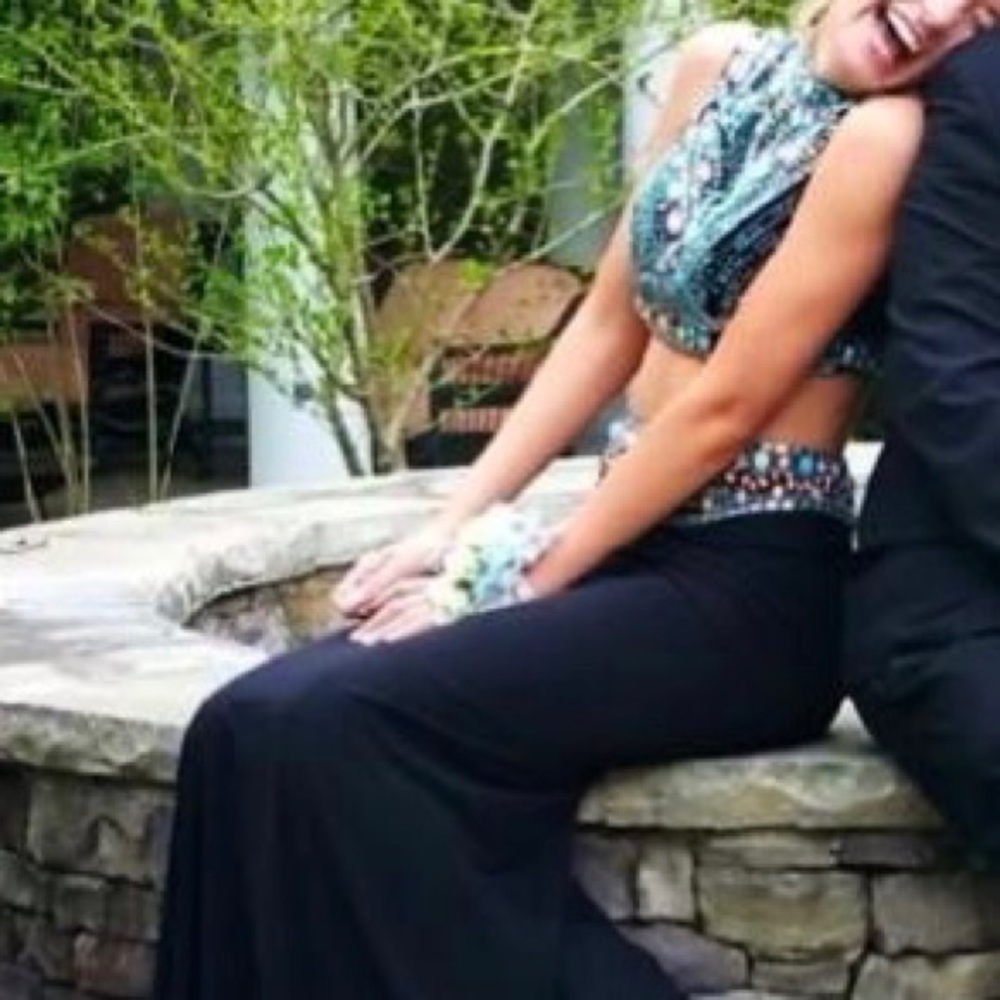 Black Two Piece Prom Dress